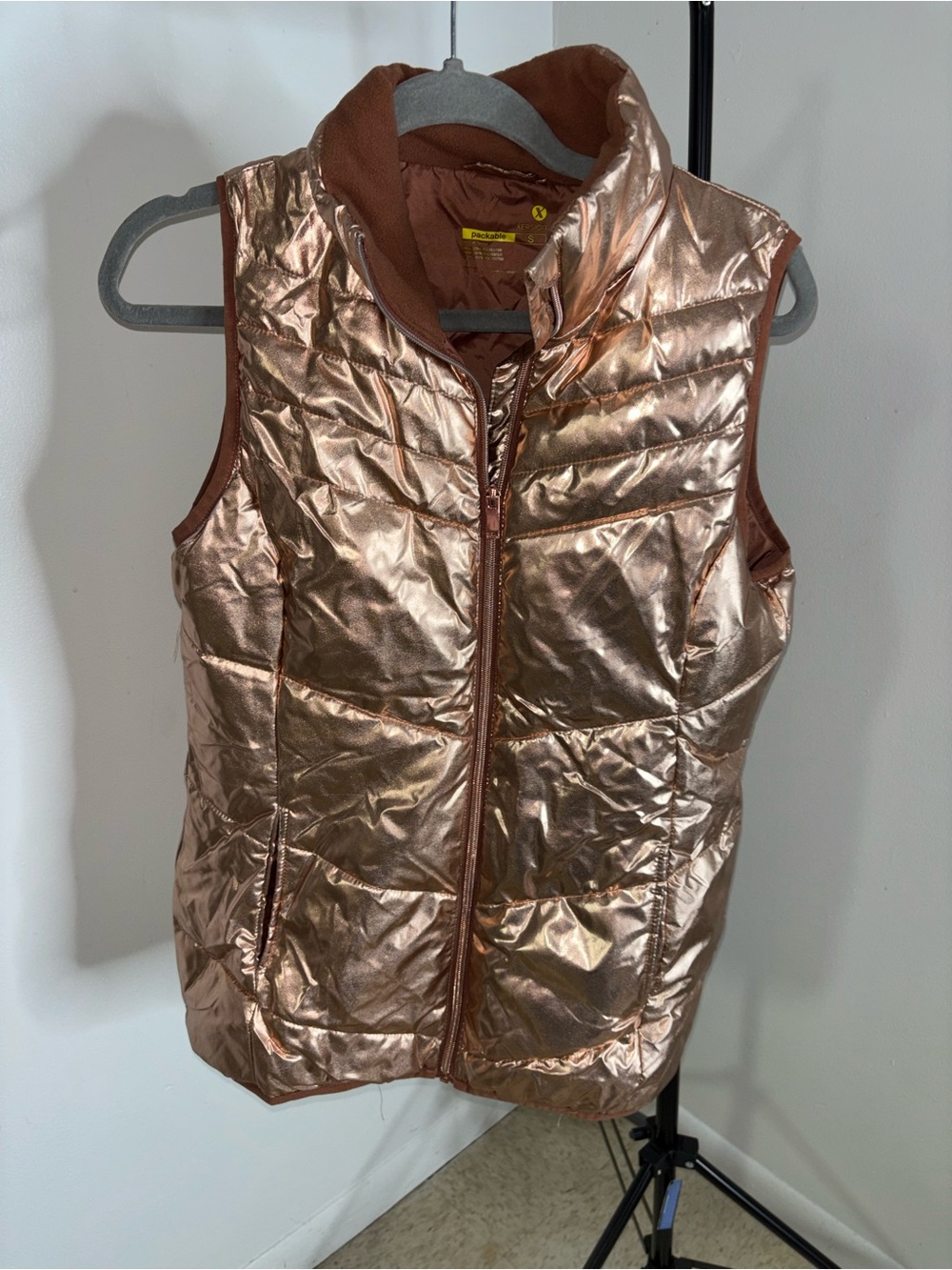 Metallic Rose Gold Puffer Vest - Kids